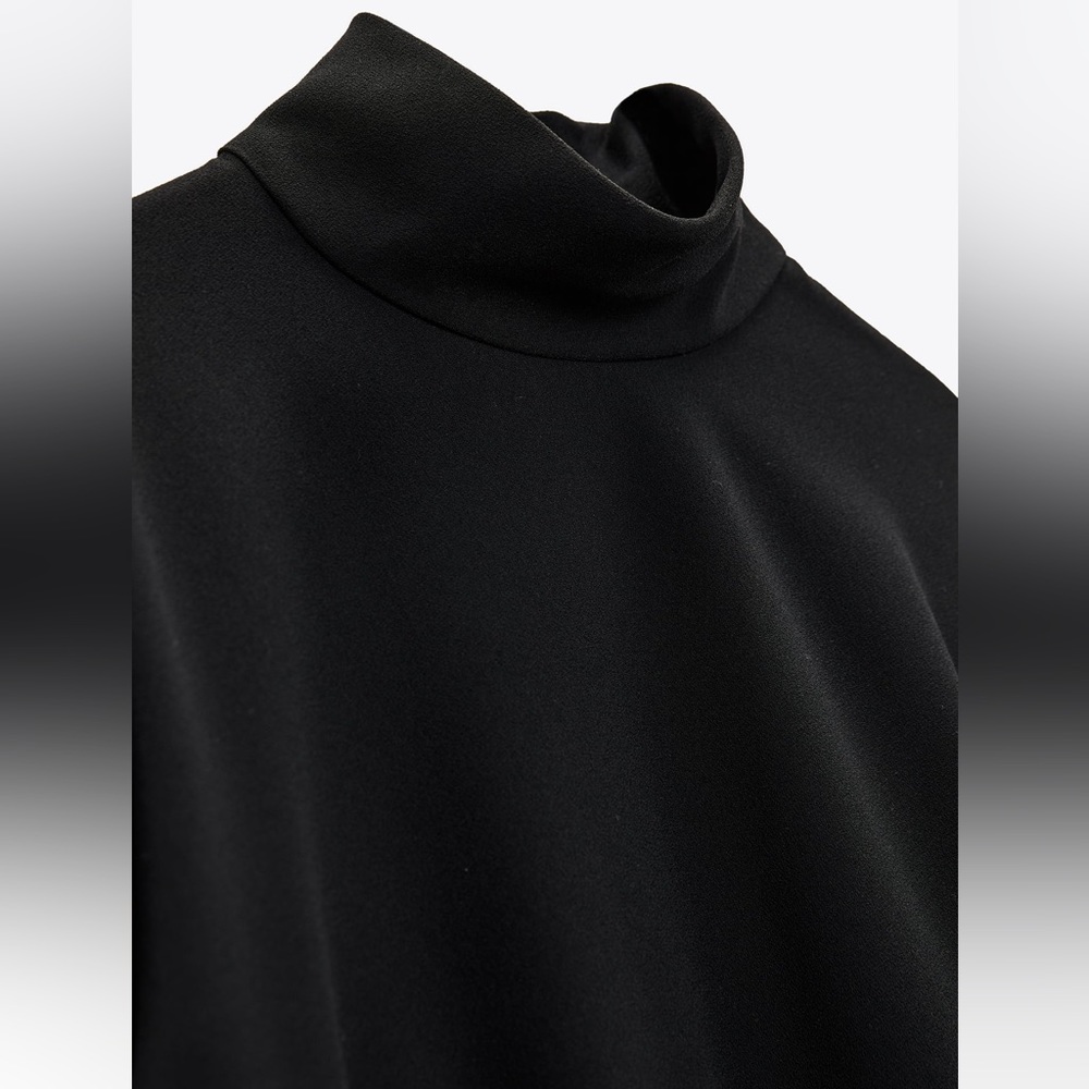 ZARA HIGH COLLAR MIDI DRESS - Picture 6 of 7